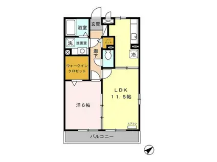 グランフィールド松江II(1LDK/3階)の間取り写真