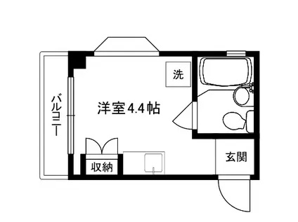 エスポワール(ワンルーム/3階)の間取り写真