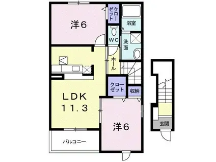 アンジェリーク(2LDK/2階)の間取り写真