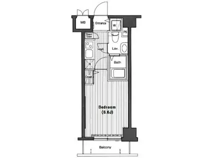 グランド・ガーラ高輪(1K/10階)の間取り写真