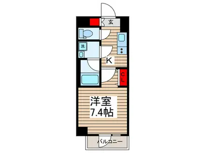 CREVISTA高砂II(1K/6階)の間取り写真