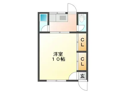 CLASSY COURT 津新町(1K/2階)の間取り写真