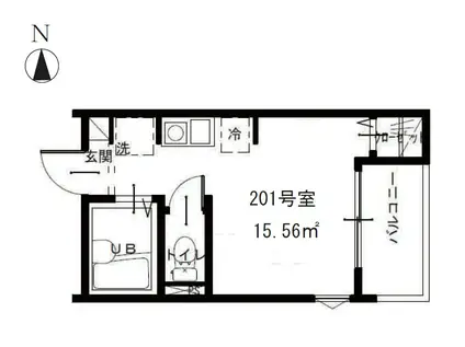 ホワイトサンモール舟渡(ワンルーム/1階)の間取り写真