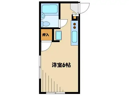 グランドヒル岡上B(ワンルーム/2階)の間取り写真