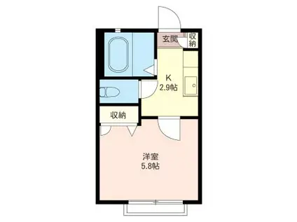 SUN HEIM HIKAWADAI(1K/1階)の間取り写真