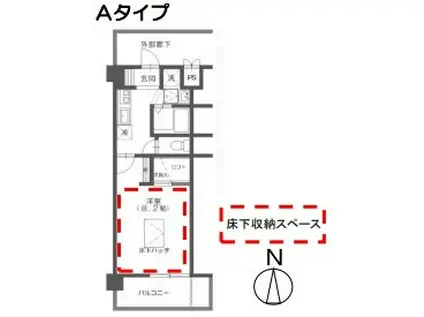 ルネスアーデル(1K/3階)の間取り写真