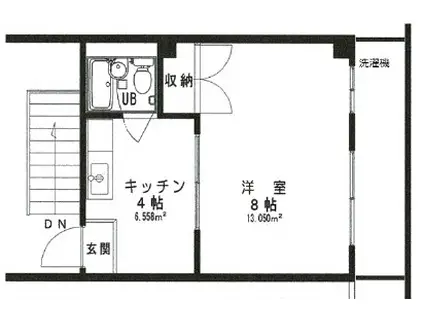 メゾンはせがわ(1K/3階)の間取り写真