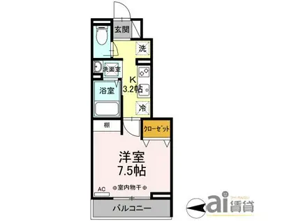 セジュール新秋津(1K/1階)の間取り写真