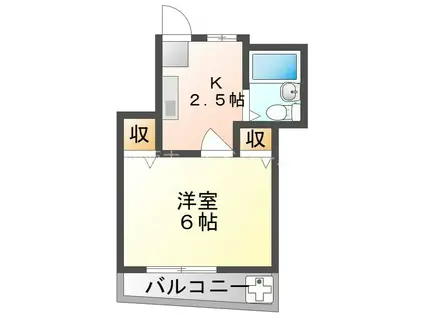 イナハイツ(1K/1階)の間取り写真