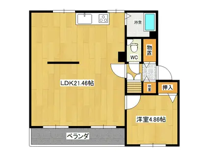 クラージュ春光III(1LDK/5階)の間取り写真