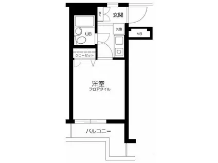 ラコスタ新丸子II(1K/2階)の間取り写真