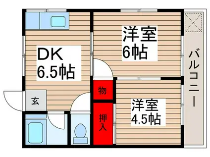 ステーションハイツ(2DK/1階)の間取り写真