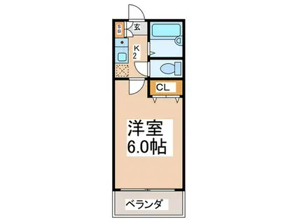 ライラックPARTII(1K/5階)の間取り写真