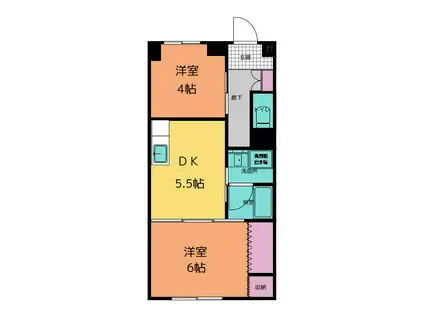 兼松マンション(2DK/1階)の間取り写真