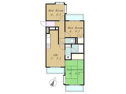 ライオンズマンション相模大野第3(3DK/1階)の間取り写真