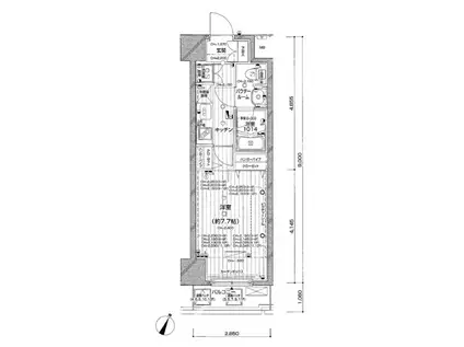 パレステュディオ渋谷本町(1K/12階)の間取り写真