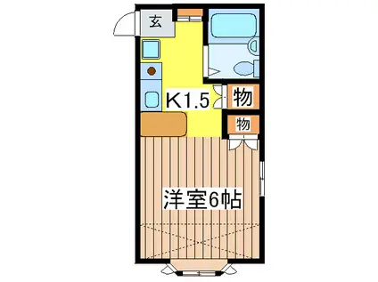 コーポサラス(1K/1階)の間取り写真