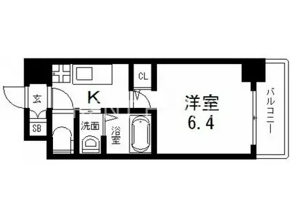 グランエクラ大今里南(1K/2階)の間取り写真