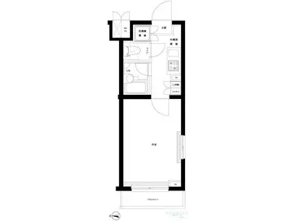 ルーブル早稲田六番館(1K/4階)の間取り写真