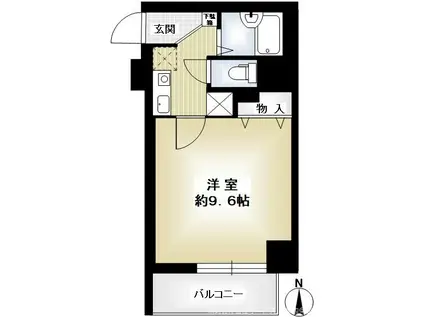 プレサンス京都御所西(1K/3階)の間取り写真