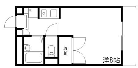 ノーブル高町(ワンルーム/1階)の間取り写真