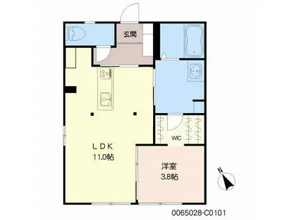 セフィラヒロセ C棟(1LDK/1階)の間取り写真