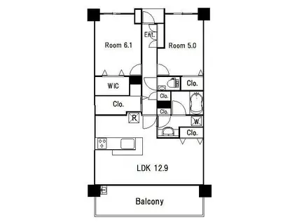 ビバシティ桜町公園ブルームス(2LDK/10階)の間取り写真