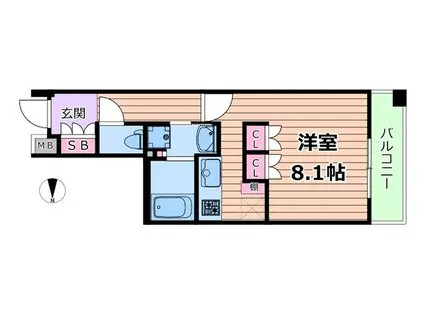 アビティ江坂(ワンルーム/7階)の間取り写真