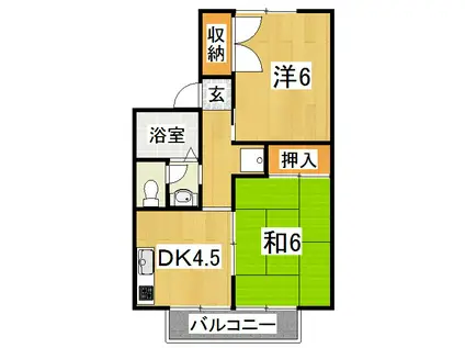 セジュールつつみA棟(2K/1階)の間取り写真