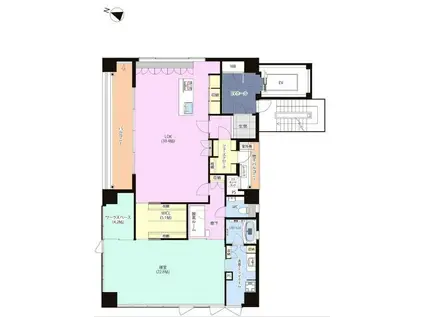 ニューガイアクレドール博多(1LDK/4階)の間取り写真