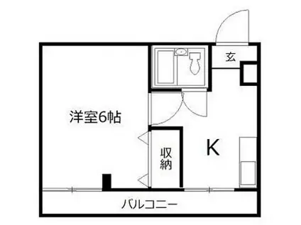 アイビーハウス目黒(1K/2階)の間取り写真