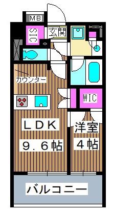 プライマル練馬豊島園(1LDK/4階)の間取り写真