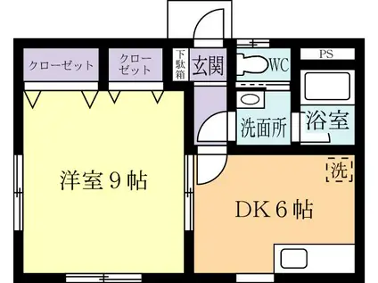 メゾン1451(1DK/1階)の間取り写真