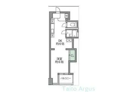 アミューズハウス(1DK/2階)の間取り写真