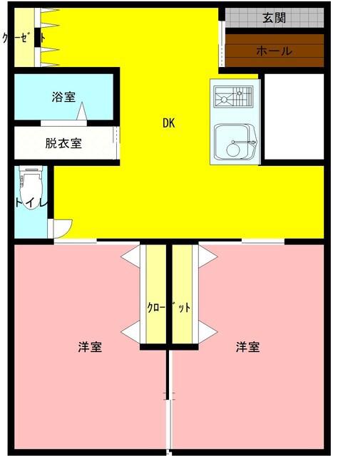 ドリームIII(2LDK/1階)の間取り写真