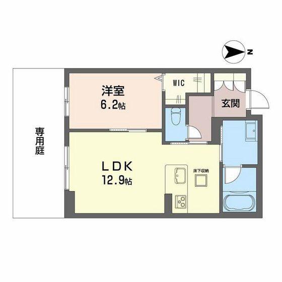 JR山陽本線 岡山駅 徒歩11分 2階建 新築(1LDK/1階)の間取り写真