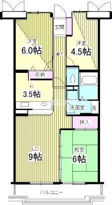 アーバン・ヒルズ21(3LDK/6階)の間取り写真