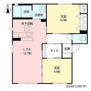 エスポワールT・S B棟(2LDK/1階)の間取り写真