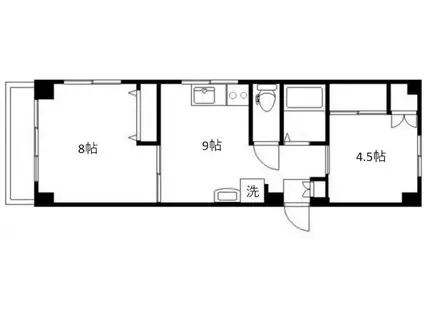 シルバーコーポ(2DK/1階)の間取り写真