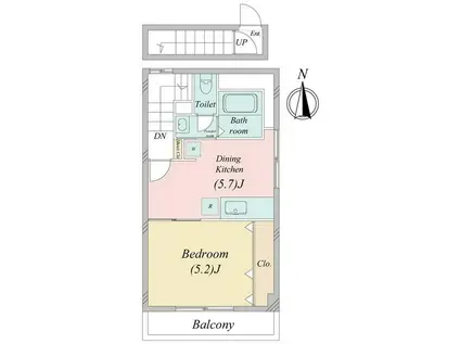 メール南成瀬(1DK/2階)の間取り写真