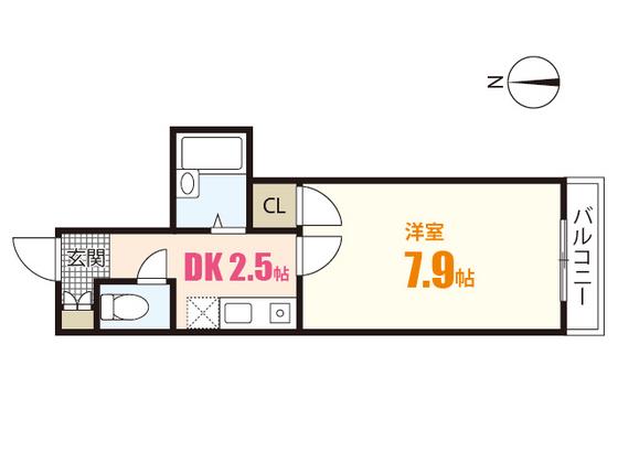 ハイツタカ(1K/4階)の間取り写真