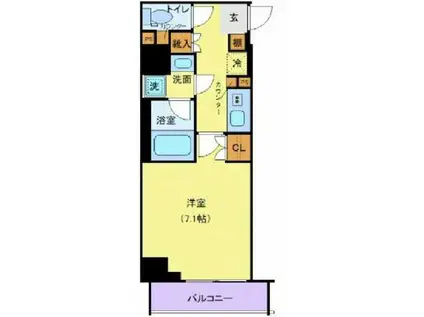 オープンブルーム東日本橋(1K/3階)の間取り写真