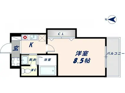 Mプラザ今里(1K/6階)の間取り写真
