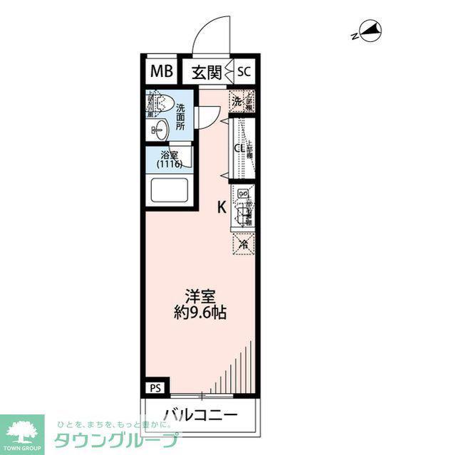 プレール・ドゥーク方南町(ワンルーム/1階)の間取り写真
