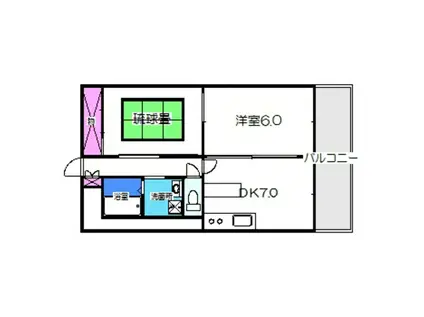 ビューパレス京橋(2DK/5階)の間取り写真