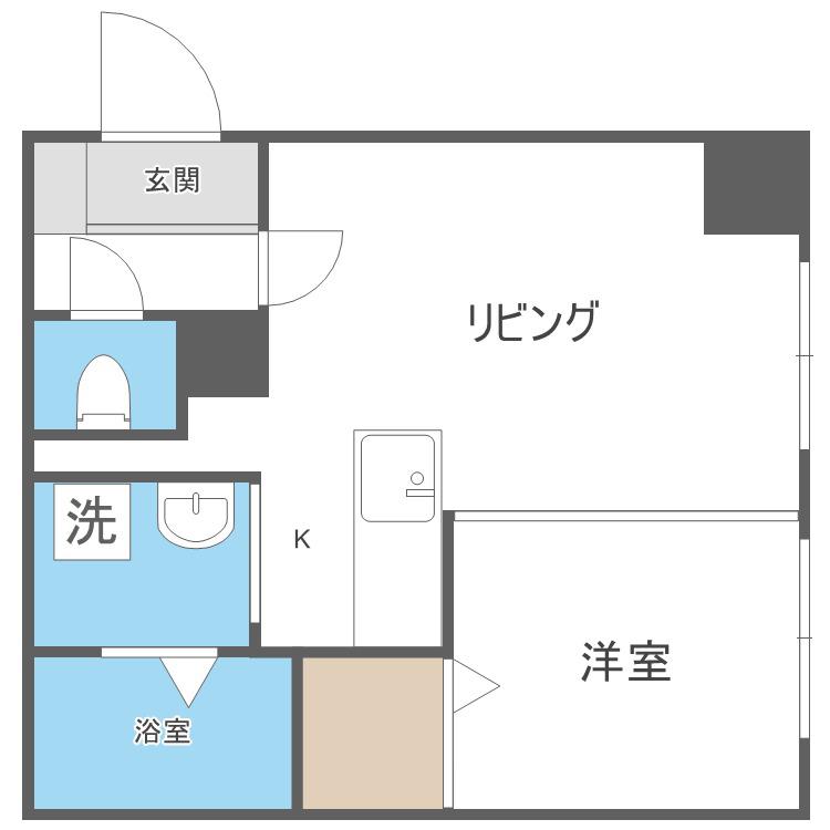 ガレリアN13(1DK/4階)の間取り写真