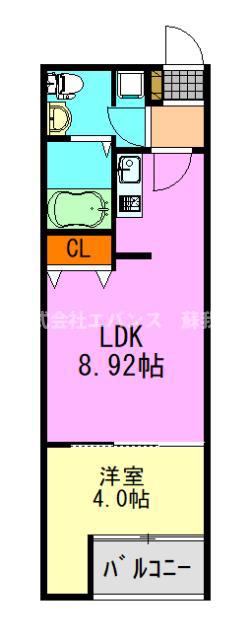 VAU HOUSE青葉の森(1LDK/3階)の間取り写真