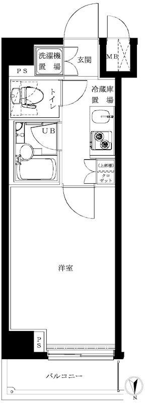 ルーブル西蒲田弐番館(1K/6階)の間取り写真