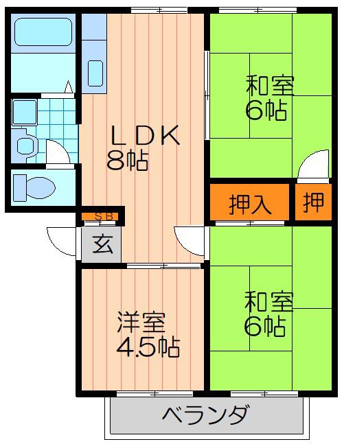 サンノースサンライフ(3LDK/2階)の間取り写真