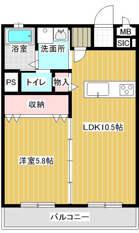 セレブレイト・イースト(1LDK/3階)の間取り写真